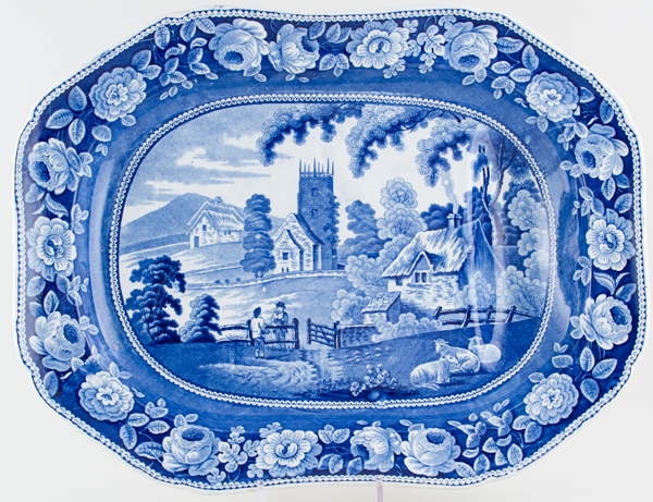 Meat Dish with Tree and Well c1825
